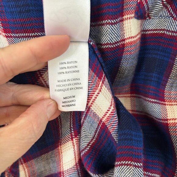Rails Shirt Hunter Plaid Blue Red White Button up Flannel Tom SZM Long Sleeve - Picture 8 of 9